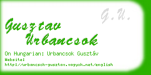 gusztav urbancsok business card