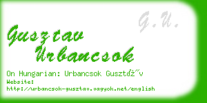 gusztav urbancsok business card